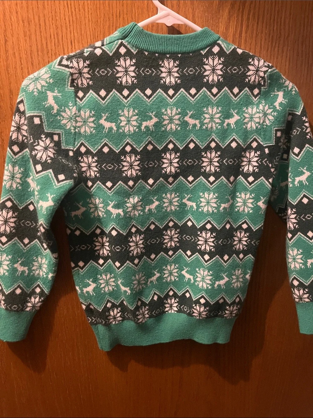Kids Green Fair Isle Reindeer Knit Sweater